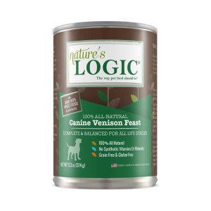 Nature's Logic Canine Venison Feast Grain-Free Canned Dog Food, 13.2 oz, 12 Pack