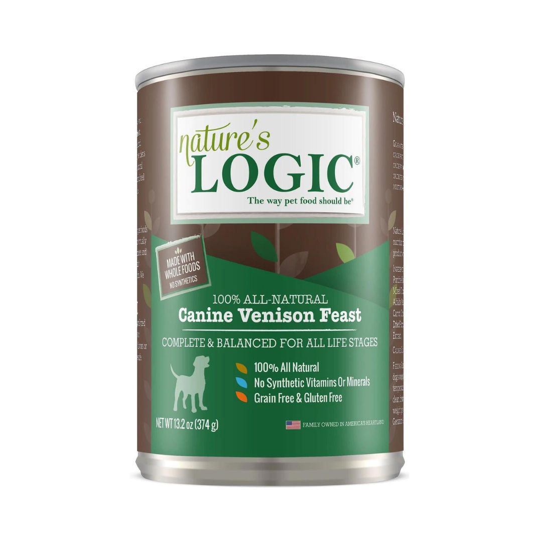 Nature's Logic Canine Venison Feast Grain-Free Canned Dog Food, 13.2 oz, 12 Pack