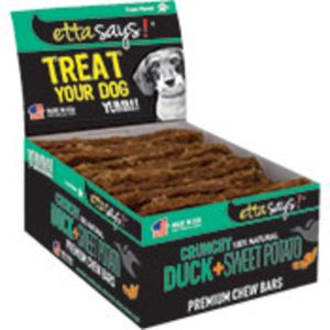 Etta Says! Premium Crunchy Duck Bars Dog Chews, 12 Count