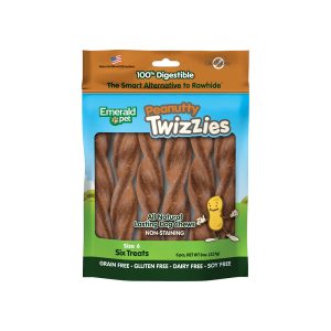 Emerald Pet Peanutty Twizzies, 6 in Dog Treats, 8 oz