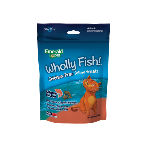 Emerald Pet Wholly Fish! Crunchy Cat Treats, Salmon, 3 oz