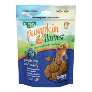 Emerald Pet Pumpkin Harvest Chewy Pumpkin & Blueberry Dog Treats, 6 oz