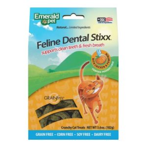 Emerald Pet Feline Dental Stixx Cat Treats, Chicken, 3.6 oz