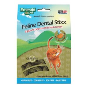 Emerald Pet Feline Dental Stixx Cat Treats, Tuna, 3.6 oz