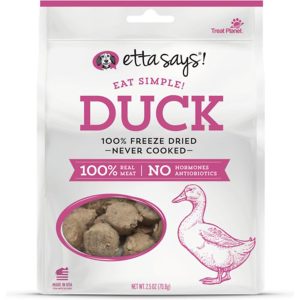 Etta Says! Eat Simple Freeze-Dried Duck Dog Treats, 2.5 oz
