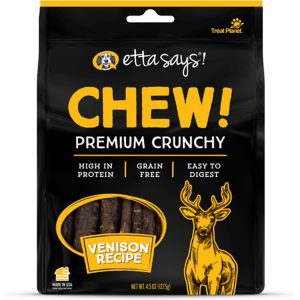 Etta Says! Premium Crunchy Venison Chew Dog Treats, 4.5 oz