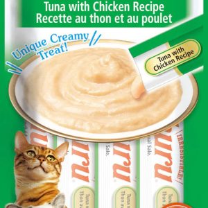 Inaba Churu Lickable Purée Cat Treats, Tuna with Chicken, 0.5 oz (6 Tubes)