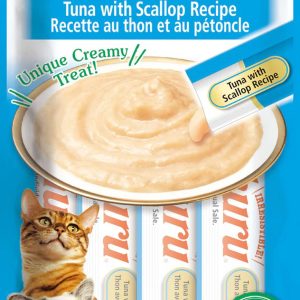 Inaba Churu Lickable Purée Cat Treats, Tuna with Scallop, 0.5 oz (6 Tubes)