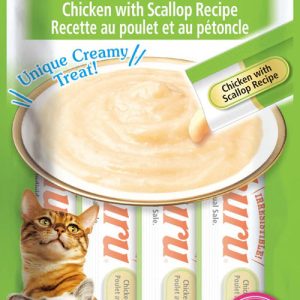 Inaba Churu Lickable Purée Cat Treats, Chicken with Scallop, 0.5 oz (6 Tubes)