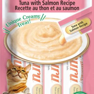 Inaba Churu Lickable Purée Cat Treats, Tuna with Salmon, 0.5 oz (6 Tubes)