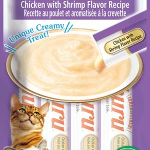 Inaba Churu Lickable Purée Cat Treats, Chicken with Shrimp, 0.5 oz (6 Tubes)