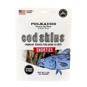 Polka Dog Bakery Cod Skin Shorties for Dogs & Cats Dog Treats, 2 oz