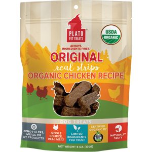 Plato Organic Chicken Strips Dog Treats, 6 oz