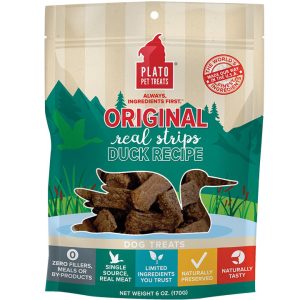 Plato Duck Strips Dog Treats, 6 oz