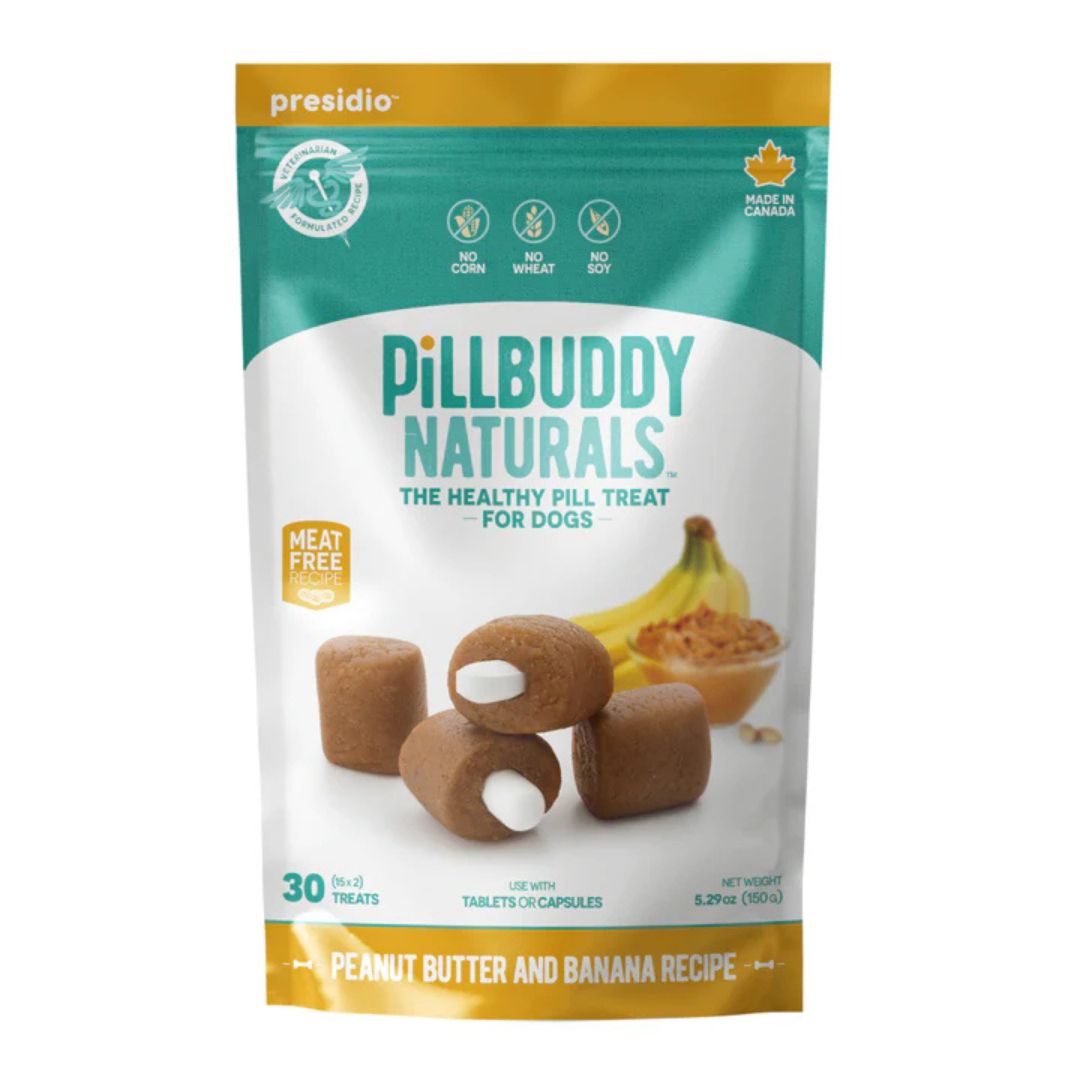 Presidio Pill Buddy Natural Peanut Butter & Banana Dog Treats, 30 Count