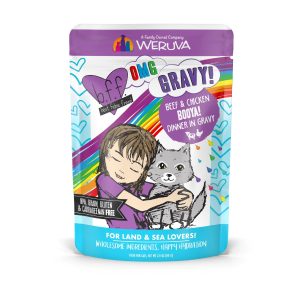 BFF OMG Booya! Wet Cat Food, Beef & Chicken in Gravy, 2.8 oz Pouch (Case of 12)