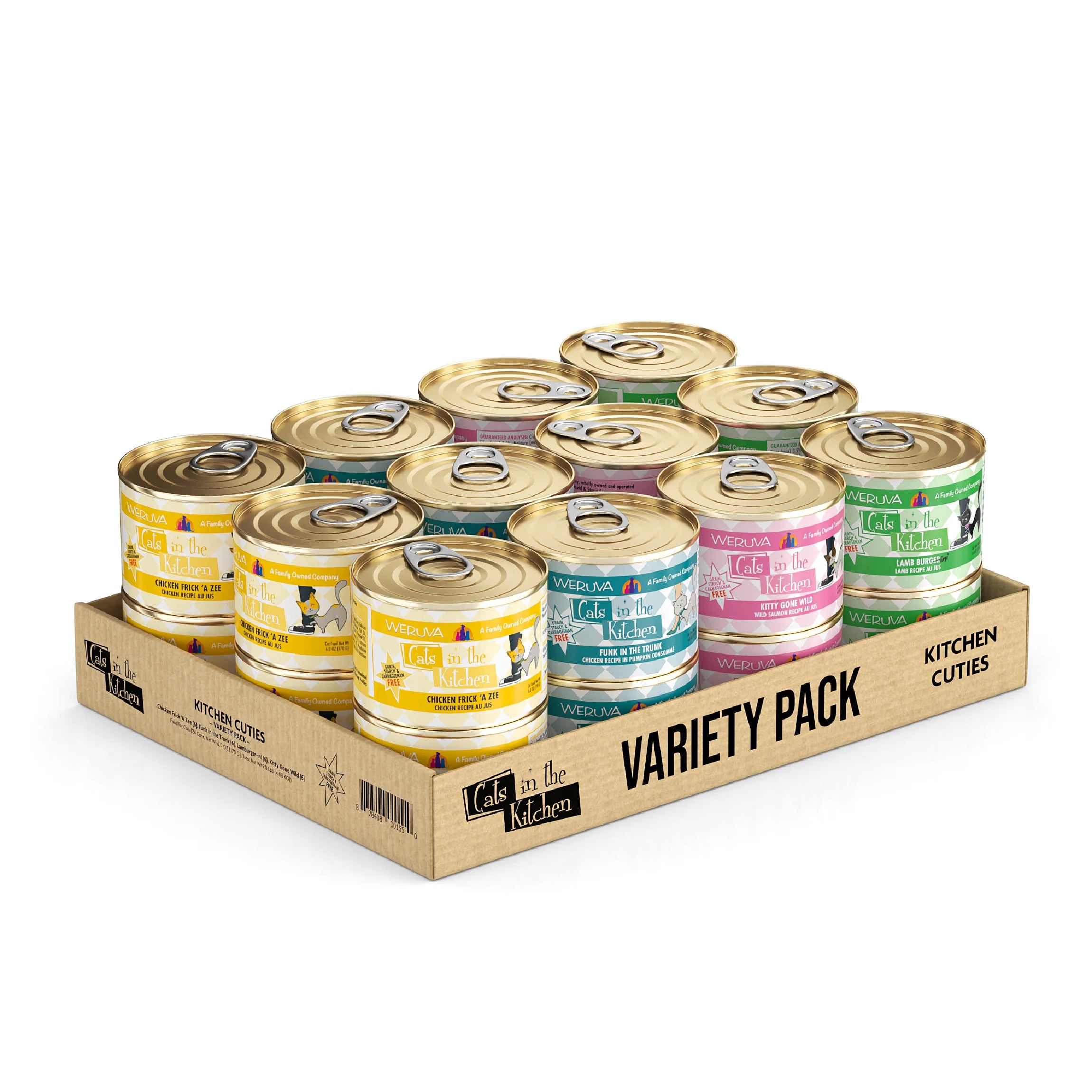 Cats in the Kitchen Kitchen Cuties Variety Pack Wet Cat Food, 6 oz (Case of 24)