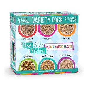Dogs in the Kitchen Pooch Party Pouch Variety Pack, 2.8 oz (Case of 12)