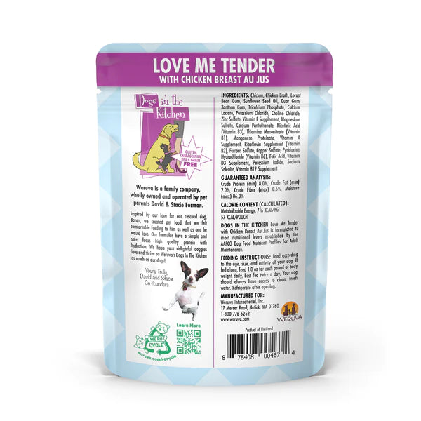 Dogs in the Kitchen Love Me Tender Au Jus Wet Dog Food, 2.8 oz Pouch, 12 Pack - Image 3