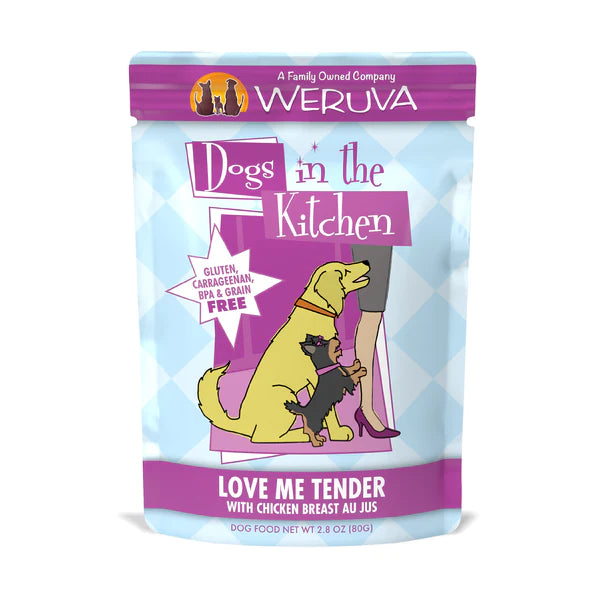 Dogs in the Kitchen Love Me Tender Au Jus Wet Dog Food, 2.8 oz Pouch, 12 Pack