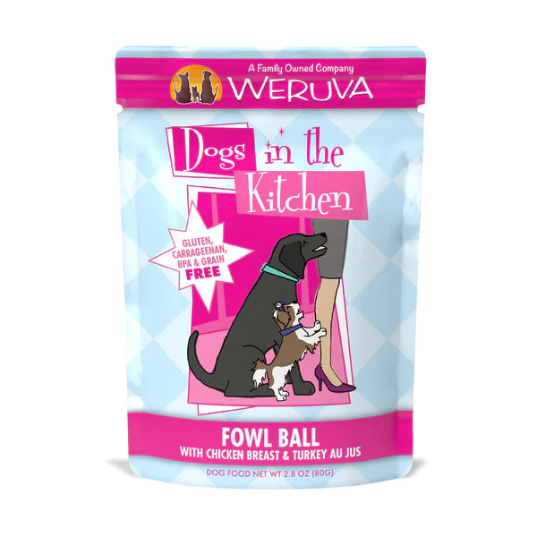 Dogs in the Kitchen Fowl Ball Au Jus Wet Dog Food, 2.8 oz Pouch (Case of 12)