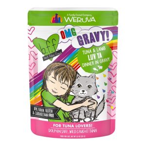 BFF OMG Luv Ya Wet Cat Food, Tuna & Lamb in Gravy, 3 oz Pouch (Case of 12)