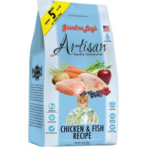 Grandma Lucy's Artisan Grain-Free Freeze-Dried Cat Food, Chicken & Fish, 1 lb