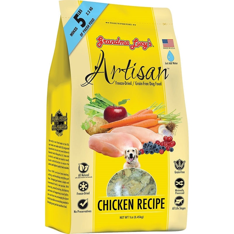 Grandma Lucy's Artisan Grain-Free Chicken Freeze-Dried Dog Food, 1 lb