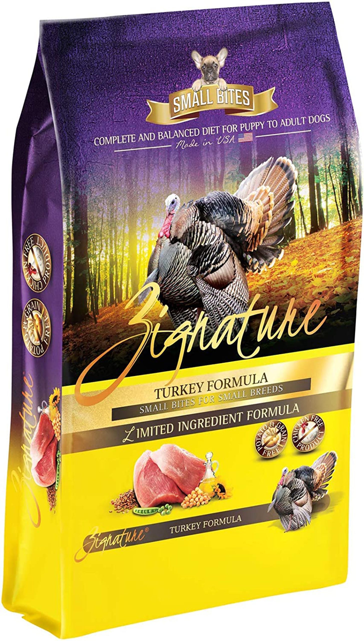 Zignature Small Bites Turkey Grain-Free Dry Dog Food, 4 lb