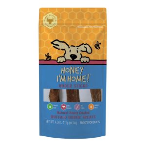Honey I'm Home Buffalo Udder Sticks Dog Treats, 4 oz