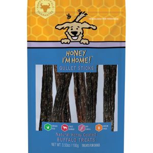 Honey I'm Home Honey-Coated Buffalo Gullet Sticks Dog Treats, 3.53 oz