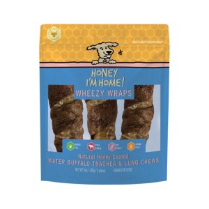 Honey I'm Home Buffalo Trachea Wrapped in Lung Dog Treats
