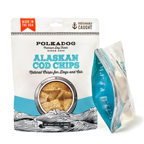 Polka Dog Bakery Cod Chips Dog Treats, 4 oz
