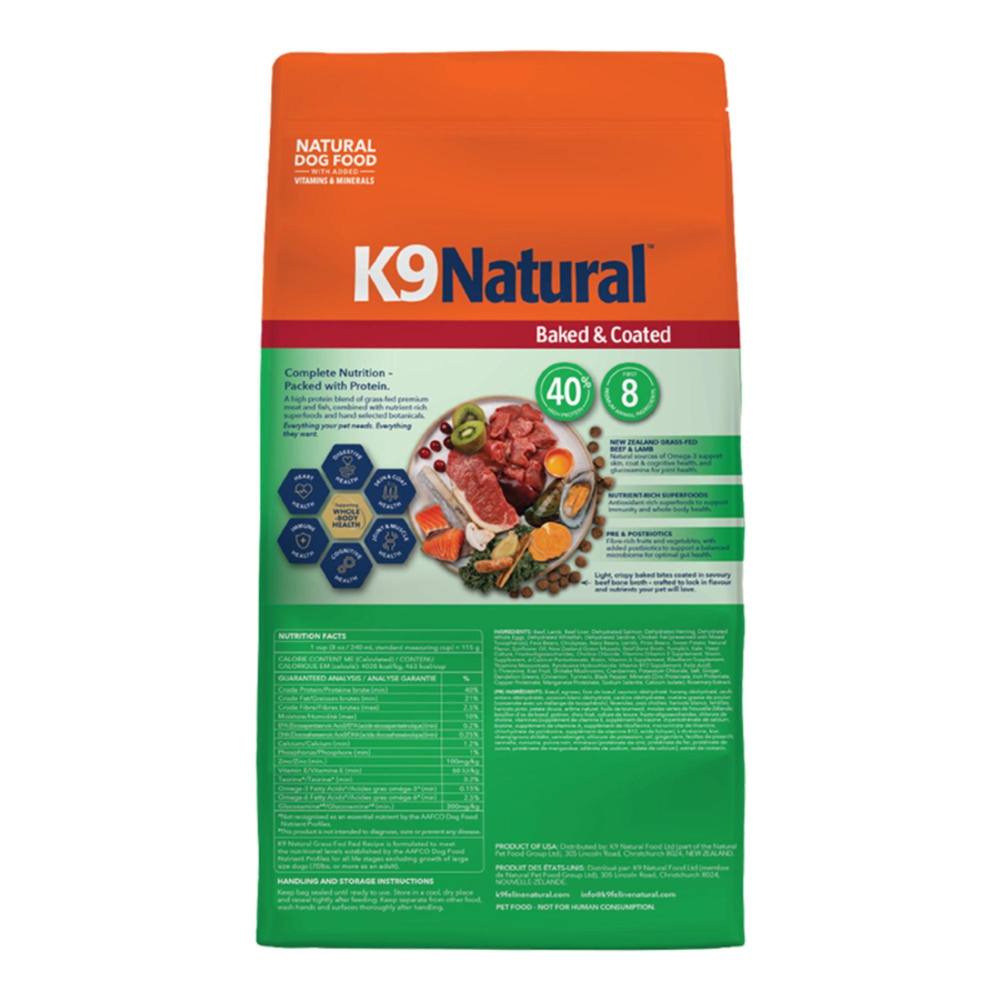 K9 Natural Baked & Coated Dry Dog Food, Grass-Fed Red Recipe, 16 lb - Image 2