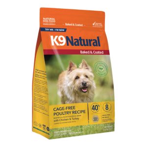 K9 Natural Baked & Coated Dry Dog Food, Cage-Free Poultry Recipe, 16 lb
