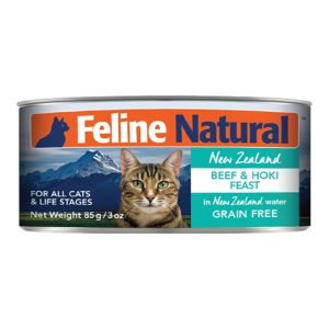 Feline Natural Grain-Free Wet Cat Food, Beef & Hoki Feast, 3 oz Can