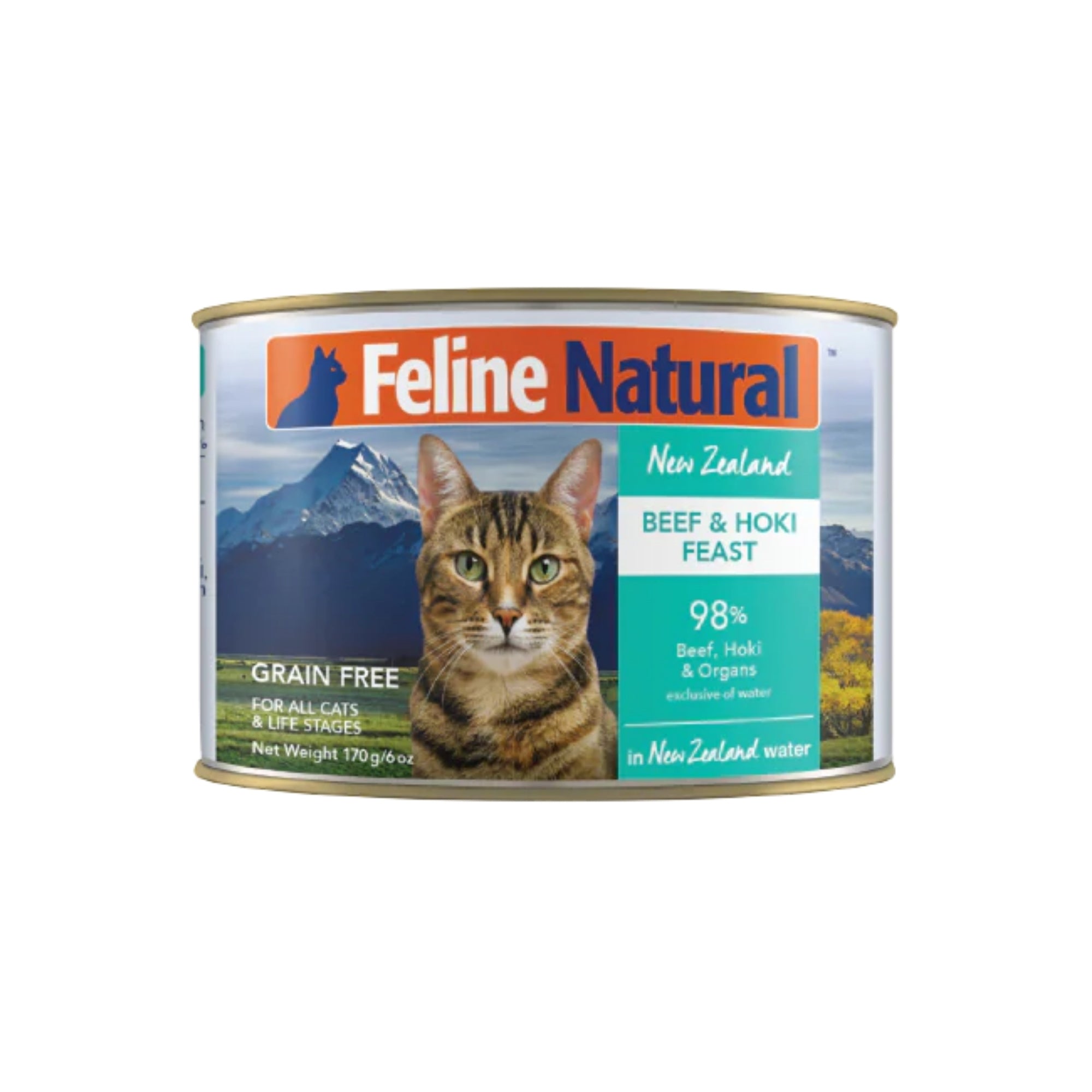 Feline Natural Grain-Free Canned Cat Food, Beef & Hoki, 6 oz (Case of 12)
