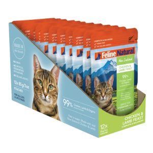 Feline Natural Grain-Free Wet Cat Food Pouch, Chicken & Lamb, 3 oz (Case of 12)
