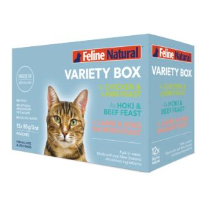 Feline Natural Grain-Free Wet Cat Food Pouch Variety Pack, 3 oz (Case of 12)