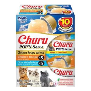 Inaba Churu Pop'n Serve Chicken Variety Pack Lickable Cat Treats, 12.3 oz