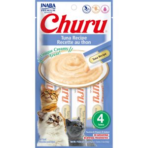 Inaba Churu Lickable Purée Cat Treats, Tuna, 0.5 oz 4 Pack (Case of 6)
