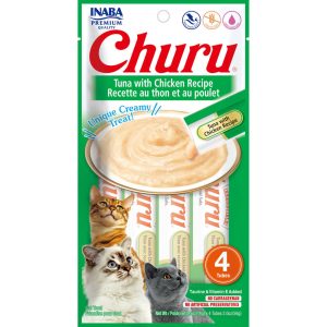 Inaba Churu Lickable Purée Cat Treats, Tuna & Chicken, 0.5 oz 4 Pack (Case of 6)