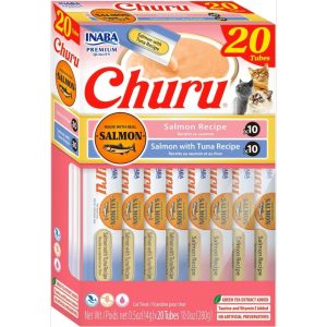Inaba Churu Lickable Purée Salmon & Tuna Variety Box, 0.5 oz (20 Tubes)