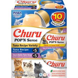 Inaba Churu Pop'n Serve Tuna Variety Pack Lickable Cat Treats, 12.3 oz