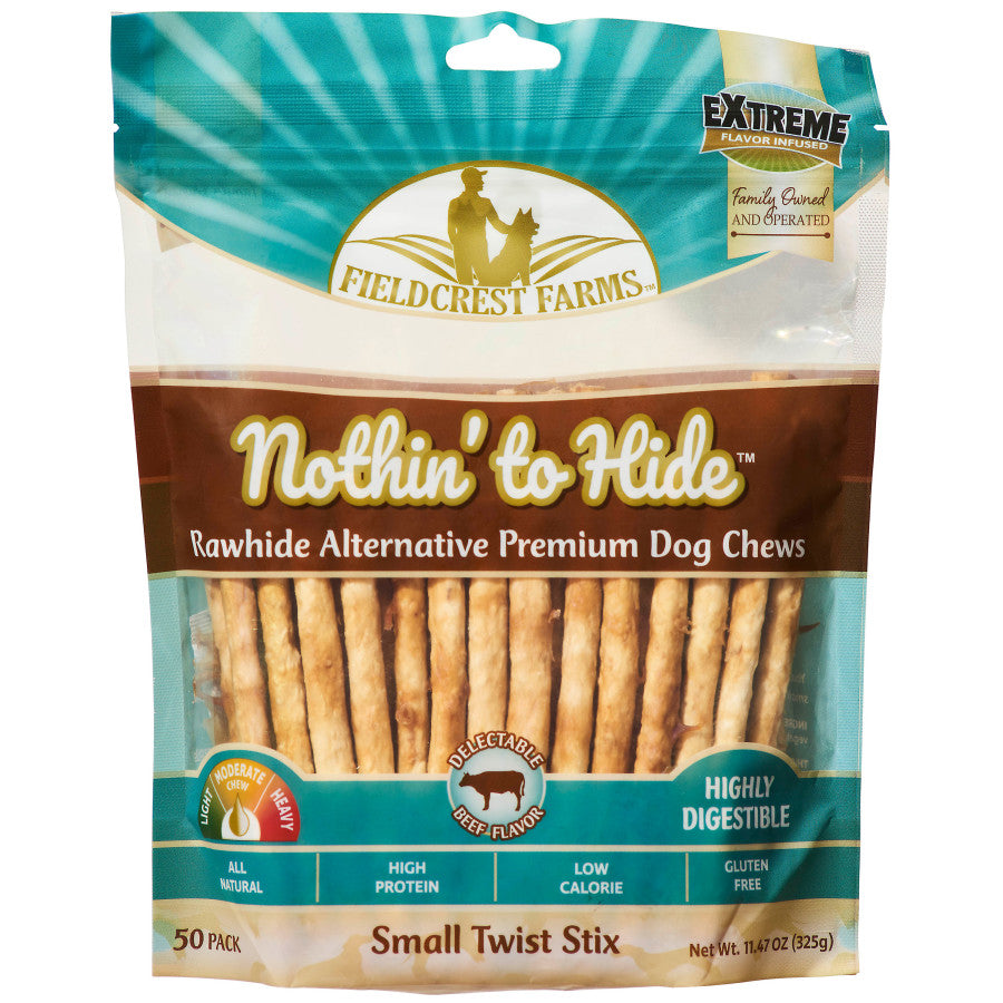 Nothin' to Hide Beef Twist Stix Dog Chews, 50 Pack