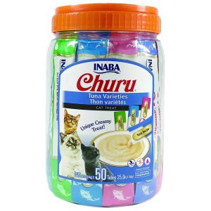 Inaba Churu Lickable Purée Tuna Variety Pack, 0.5 oz (50 Tubes)
