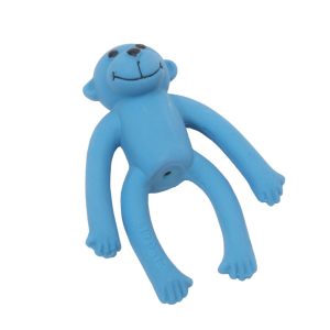 Coastal Li'l Pals Latex Monkey Dog Toy Blue 4 in