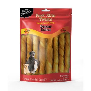 Savory Prime Beggar Bone Pork Skin Twists Dog Chews, 11 Pack