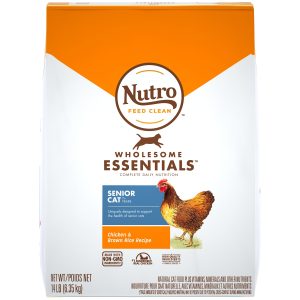 Nutro Indoor Senior Dry Cat Food, Chicken & Whole Brown Rice, 14 lb